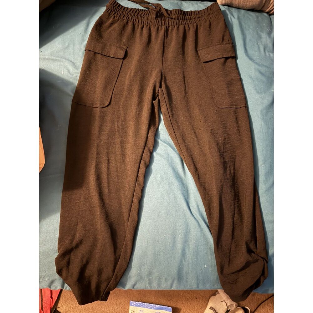 Women's Black Jogger Pants – Size Small (brown in the photo, but they are black)